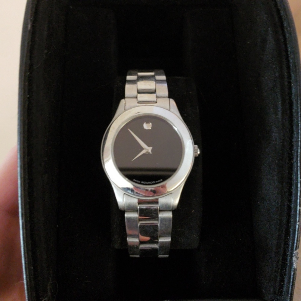 authentic stainless steel movado watch